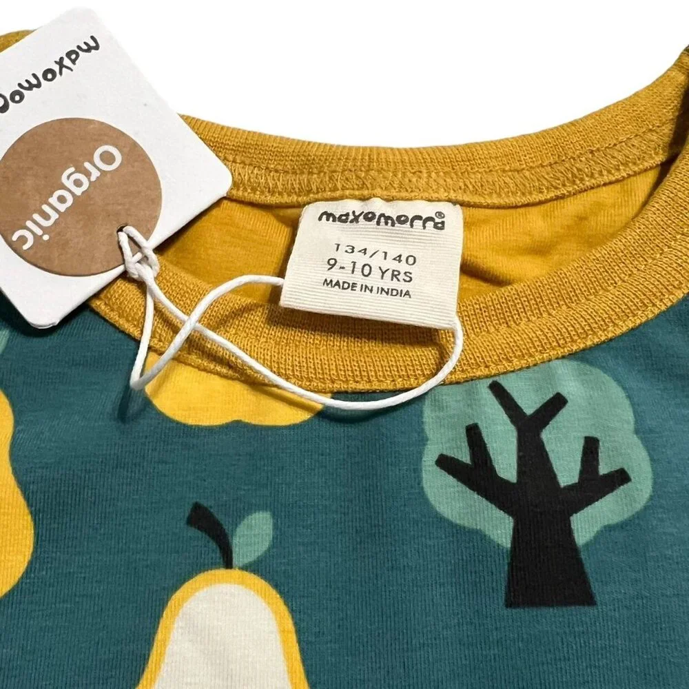 NEW Maxomorra Sz 134/140 (9-10Y) Organic Golden Pear Balloon Dress